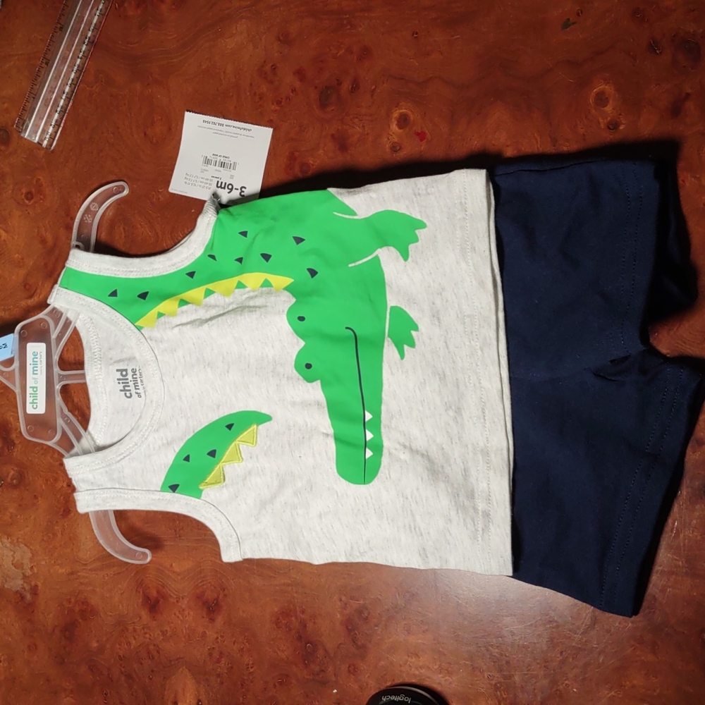 Alligator baby boy set tank and shorts 3-6 months